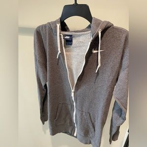 Grey Nike zip up hoodie